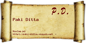 Paki Ditta névjegykártya